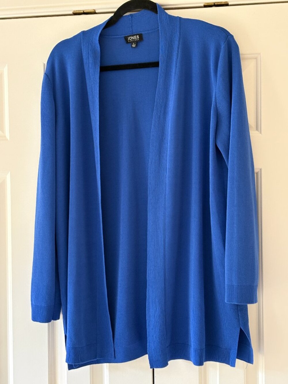 Jones New York Open Front Sapphire Blue Cardigan Sz L